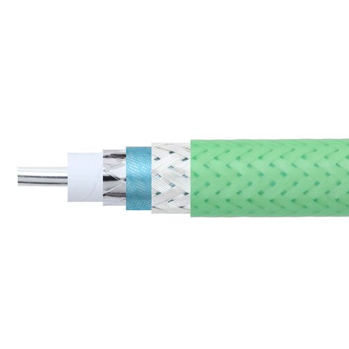 LL142 Low Loss Flexible Coax Cable Green FEP Jacket Fairview Microwave LL142-BULK