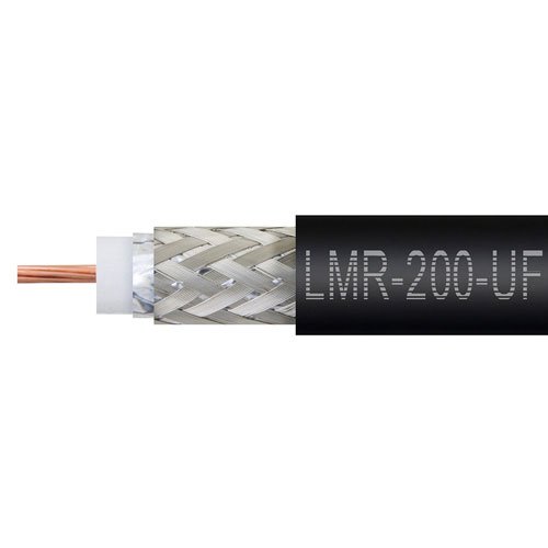 Times Microwave LMR-200-UF Flexible Coax Cable Black TPE Jacket LMR-200-UF Fairview Microwave LMR-200-UF