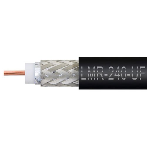 Times Microwave LMR-240-UF Flexible Coax Cable Black TPE Jacket Fairview Microwave LMR-240-UF