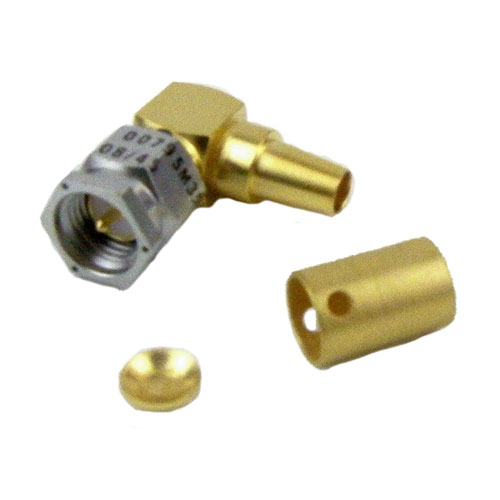 M39012/56-3009 RA SMA Male (Plug) Connector For RG55 Cable, Crimp/Solder Fairview Microwave M39012/56-3009