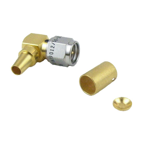 M39012/56-3109 RA SMA Male (Plug) Connector For RG55, RG142, RG223, RG400 Cable, Crimp/Solder Fairview Microwave M39012/56-3109