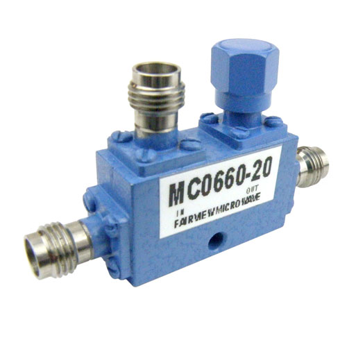 1.85mm Directional Coupler 20 dB Coupled Port From 6 GHz to 60 GHz Rated To 20 Watts Fairview Microwave MC0660-20