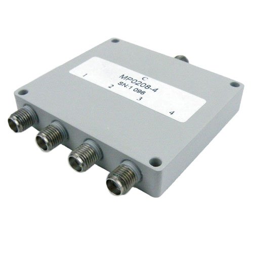 4 Way Power Divider SMA Connectors From 2 GHz to 8 GHz Rated at 30 Watts Fairview Microwave MP0208-4