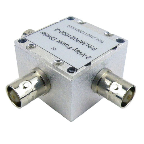 2 Way Power Divider BNC Connectors From 0.2 MHz to 1,000 MHz Rated at 1 Watts Fairview Microwave MP021000-2