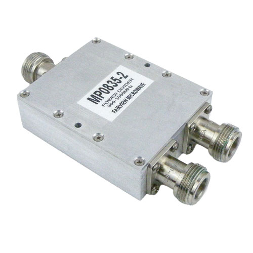 2 Way Power Divider N Interface to 3.5 GHz Rated at 3 Watts Fairview Microwave MP0835-2