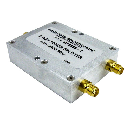 2 Way Power Divider SMA Connectors From 698 MHz to 2.7 GHz Rated at 10 Watts Fairview Microwave MP8306-2