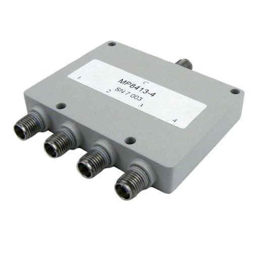 4 Way Power Divider SMA Connectors From 1 GHz to 2 GHz Rated at 30 Watts Fairview Microwave MP8413-4