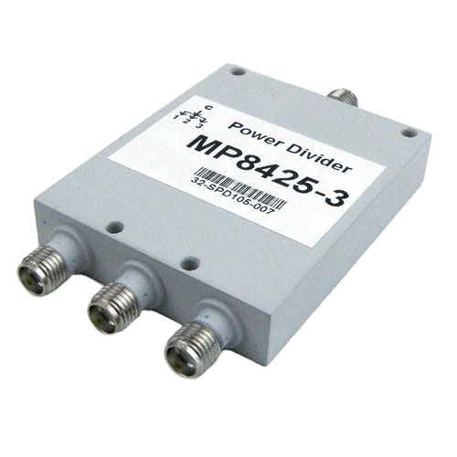 3 Way Power Divider SMA Connectors From 2 GHz to 4 GHz Rated at 30 Watts Fairview Microwave MP8425-3