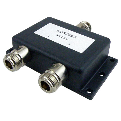 2 Way Power Divider N Connectors From 800 MHz to 2.5 GHz Rated at 10 Watts Fairview Microwave MP8748-2