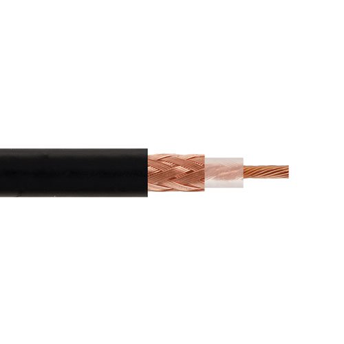 RG174 Non-Magnetic Flexible Coaxial Cable, Single Shielded with Black PVC Jacket Fairview Microwave RG174NM-FM