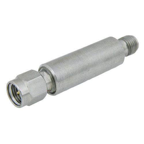 60 dB Fixed Attenuator SMA Male (Plug) to SMA Female (Jack) Up to 18 GHz Rated to 2 Watts, Passivated Stainless Steel Body, 1.35 VSWR Fairview Microwave SA18L-60