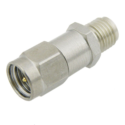 3 dB Fixed Attenuator SMA Male (Plug) to SMA Female (Jack) Up to 8 GHz Rated to 2 Watts, Passivated Stainless Steel Body, 1.4 VSWR Fairview Microwave SA3015-03