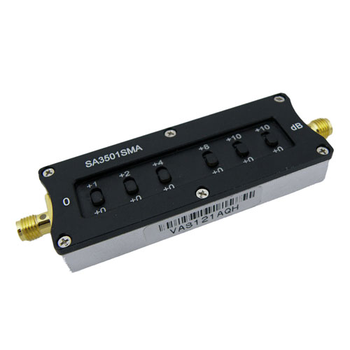 0 to 35 dB Step Attenuator With a 1 dB Step SMA Female Connectors Rated Up To 4 GHz and Up to 2 Watts in a Switch Design Fairview Microwave SA3501SMA