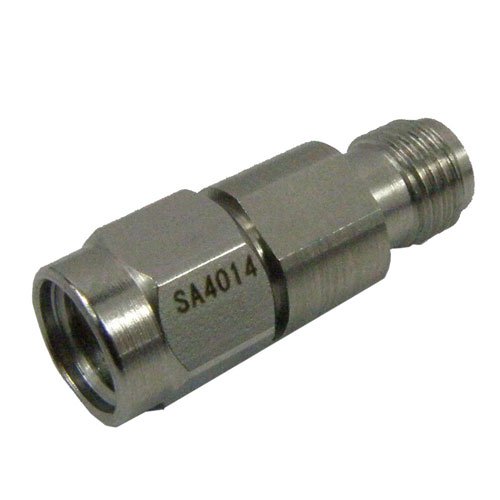 3 dB Fixed Attenuator 2.92mm Male (Plug) to 2.92mm Female (Jack) Up to 40 GHz Rated to 1 Watt, Passivated Stainless Steel Body, 1.4 VSWR Fairview Microwave SA4014-03