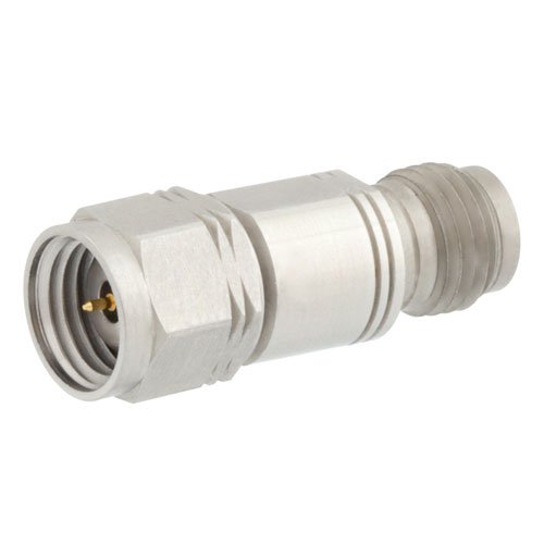 3 dB Fixed Attenuator 1.85mm Male (Plug) to 1.85mm Female (Jack) Up to 65 GHz Rated to 1 Watt, Passivated Stainless Steel Body, 1.65 VSWR Fairview Microwave SA6510-03