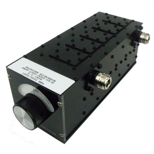 Tunable Band Pass Filter With N Female Connectors From 1.5 GHz to 3 GHz With a 5% Bandwidth Fairview Microwave SBPF-1500-3000-05-N