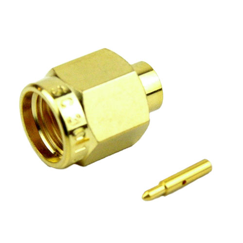 SMA Male (Plug) Connector For RG402 Cable, Solder, Gold Plated Brass Body, Length 0.441 In Fairview Microwave SC3013