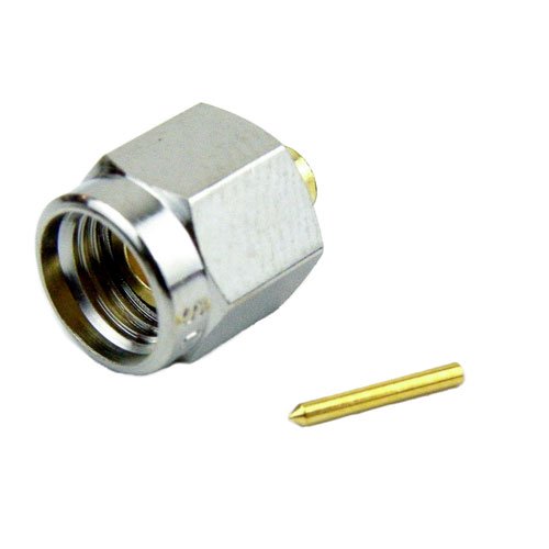 SMA Male (Plug) Connector For .086 SR, RG405, RG405 Tinned Cable, Solder, Nickel Plated Brass Body, Length 0.335 In Fairview Microwave SC3018