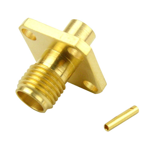 SMA Female (Jack) Connector 4 Hole Flange (Panel Mount) For RG402 Cable, Solder Fairview Microwave SC3531