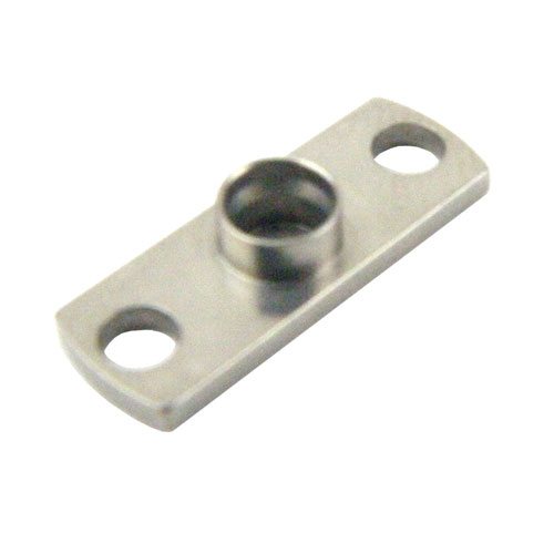 SMP Male (Plug) Limited Detent Shroud 2 Hole Flange (Panel Mount), Passivated Stainless Steel Body, Length 0.223 In Fairview Microwave SC5308