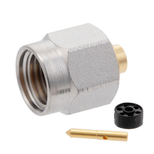 2.92mm Male (Plug) Connector For RG405, RG405 Tinned, .086 SR Cable, Solder, Gold Plated Beryllium Copper Body, Length 0.43 In Fairview Microwave SC5844