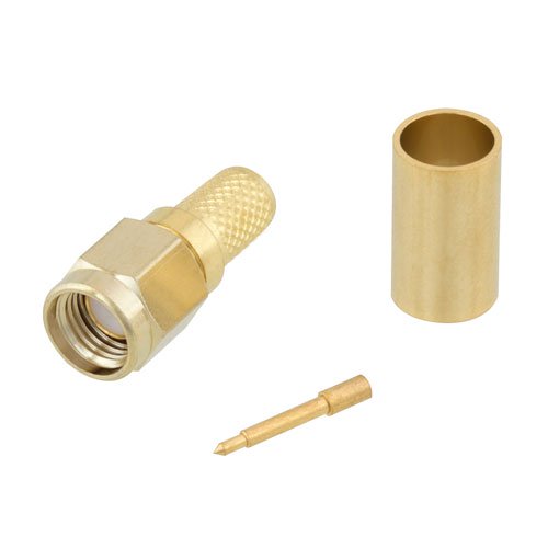 SMA Male (Plug) Connector For LMR-240, LMR-240-DB, LMR-240-UF, RG8X, .240 inch, B7808A Cable, Crimp/Solder Fairview Microwave SC7033