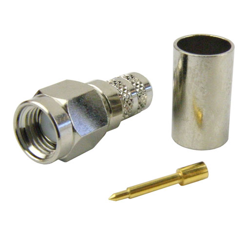 SMA Male (Plug) Connector for 0.240 inch, LMR-240, LMR-240-DB, LMR-240-UF, RG8X, B7808A Cable, Crimp/Solder Fairview Microwave SC7035