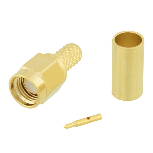 SMA Male Connector Crimp/Solder Attachment For RG58, RG141, RG303, 0.195 inch, LMR-195, LMR-195-FR Cable Fairview Microwave SC7057