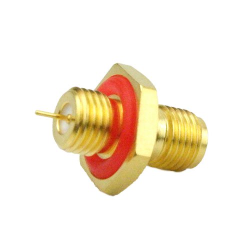 SMA Female (Jack) Bulkhead Connector Stub Terminal, Solder, Gold Plated Stainless Steel Body, Length 0.689 In Fairview Microwave SC7593