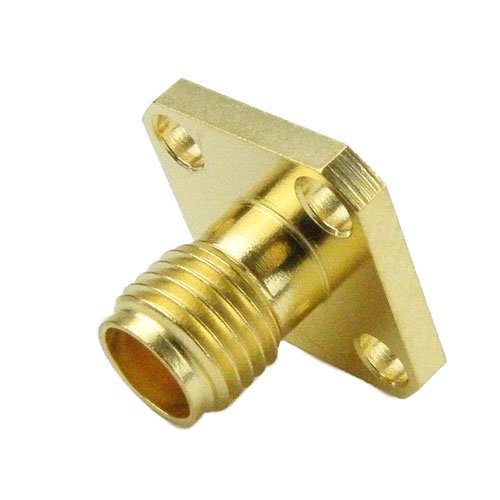 SMA Female (Jack) Connector None Terminal 4 Hole Flange (Panel) Dummy Panel Mount, Solder, Gold Plated Stainless Steel Body, Length 0.375 In Fairview Microwave SC7615