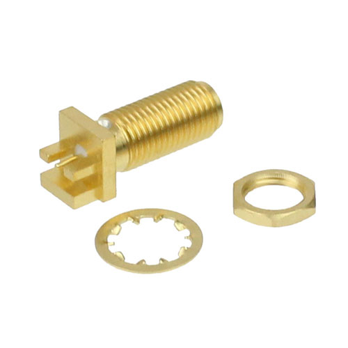 SMA Female Bulkhead PCB Connector .062 inch End Launch Solder Attachment Fairview Microwave SC8442