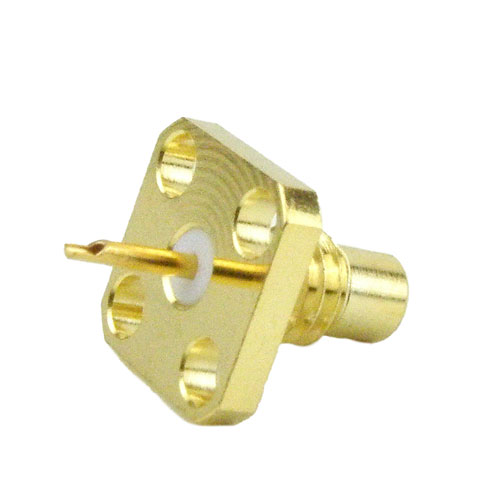 SMC Jack (Female) Connector Solder Cup Terminal 4 Hole Flange (Panel Mount), Solder Fairview Microwave SC8817