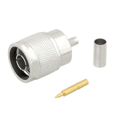 N Male (Plug) Connector For RG55, RG142, RG223, RG400 Cable, Crimp/Solder Fairview Microwave SC9107