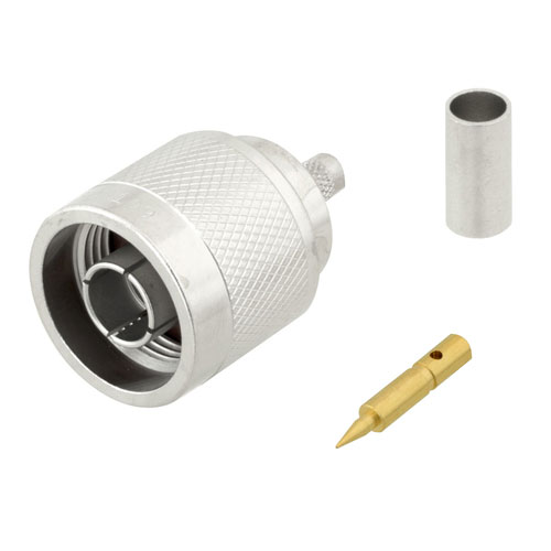 N Male (Plug) Connector For RG58, RG141, RG303, 0.195 inch, LMR-195, LMR-195-FR Cable, Crimp/Solder Fairview Microwave SC9109