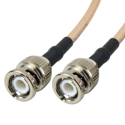 BNC Male to BNC Male Cable RG-142 Coax in 6 Inch and RoHS Compliant Fairview Microwave SCA23142-06