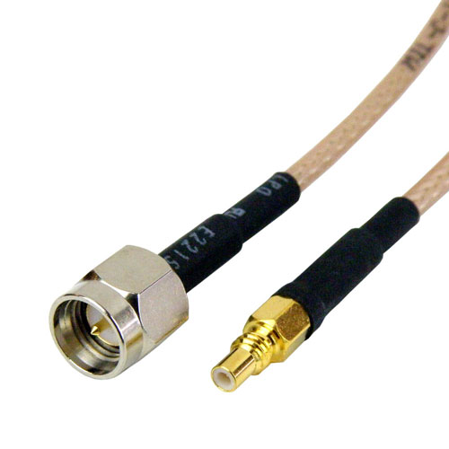 SMA Male to SSMC Jack Cable RG-316 Coax in 12 Inch Fairview Microwave SCA31316-12