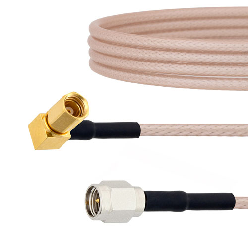 SMA Male (Plug) to RA SSMC Plug (Male) Cable RG-316 Coax Up To 3 GHz, 1.25 VSWR in 6 Inch and RoHS Fairview Microwave SCA32316-06