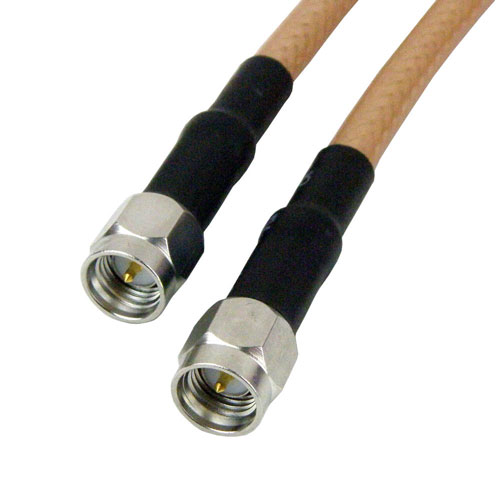 SMA Male to SMA Male Cable RG-142 Coax in 6 Inch and RoHS Fairview Microwave SCA45142-06