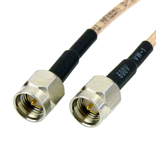 SMA Male to SMA Male Cable RG-316 Coax in 3 Inch and RoHS Fairview Microwave SCA49316-03