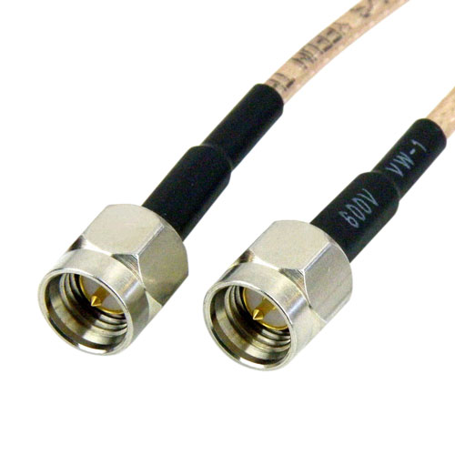 SMA Male to SMA Male Cable RG-316 Coax in 4 Inch and RoHS Fairview Microwave SCA49316-04