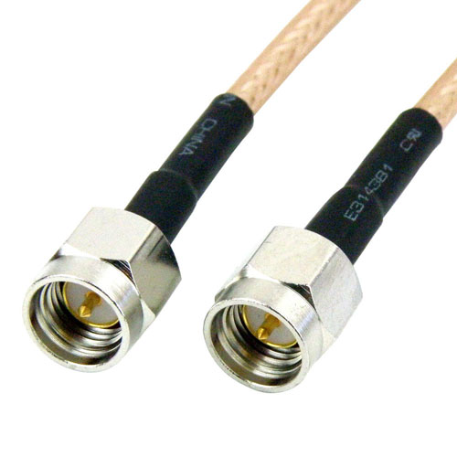 SMA Male to SMA Male Cable RG-316DS Coax in 18 Inch Fairview Microwave SCA49316DS-18