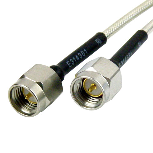 SMA Male (Plug) to SMA Male (Plug) Cable RG405 Type .086 Coax Up To 18 GHz, 1.2 VSWR in 4 Inch and RoHS Fairview Microwave SCA51086-04