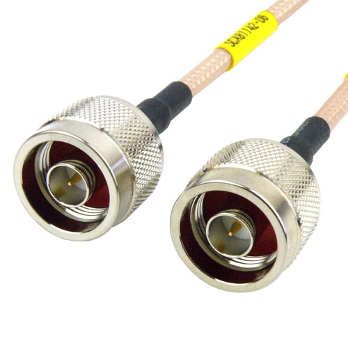 N Male to N Male Cable RG-142 Coax in 6 Inch and RoHS Fairview Microwave SCA81142-06