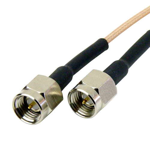 SMA Male to SMA Male Cable RG-178 Coax in 12 Inch Fairview Microwave SCB15082-12