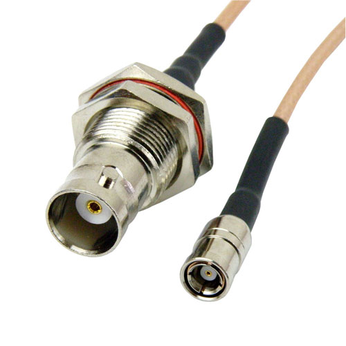 SMB Male to BNC Female Bulkhead Cable RG-316 Coax in 12 Inch Fairview Microwave SCB15122-12