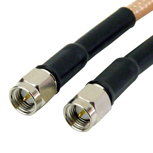 SMA Male (Plug) to SMA Male (Plug) Cable RG-142 Coax Up To 6 GHz in 18 Inch Fairview Microwave SCB15170-18