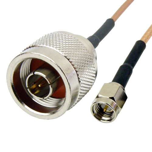 SMA Male to N Male Cable RG-316 Coax in 36 Inch Fairview Microwave SCB15226-36