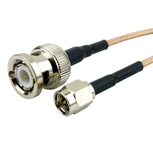 BNC Male to SMA Male Cable RG-316 Coax in 12 Inch Fairview Microwave SCB15371-12