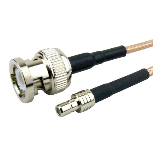 BNC Male to SMB Female Cable RG316-DS Coax in 12 Inch and RoHS Fairview Microwave SCB15409-12