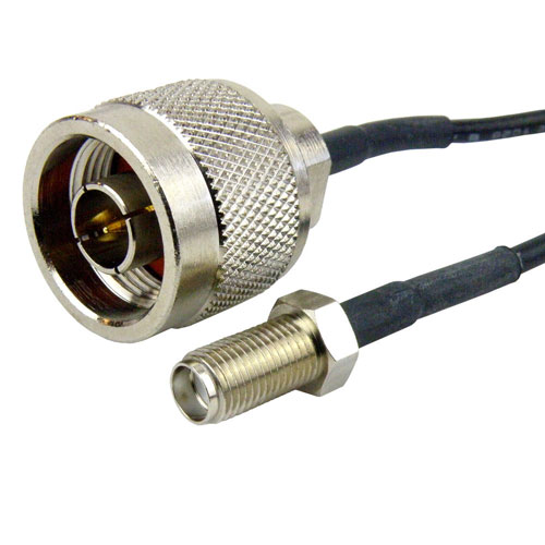 SMA Female to N Male Cable RG-174 Coax in 12 Inch Fairview Microwave SCB18125-12